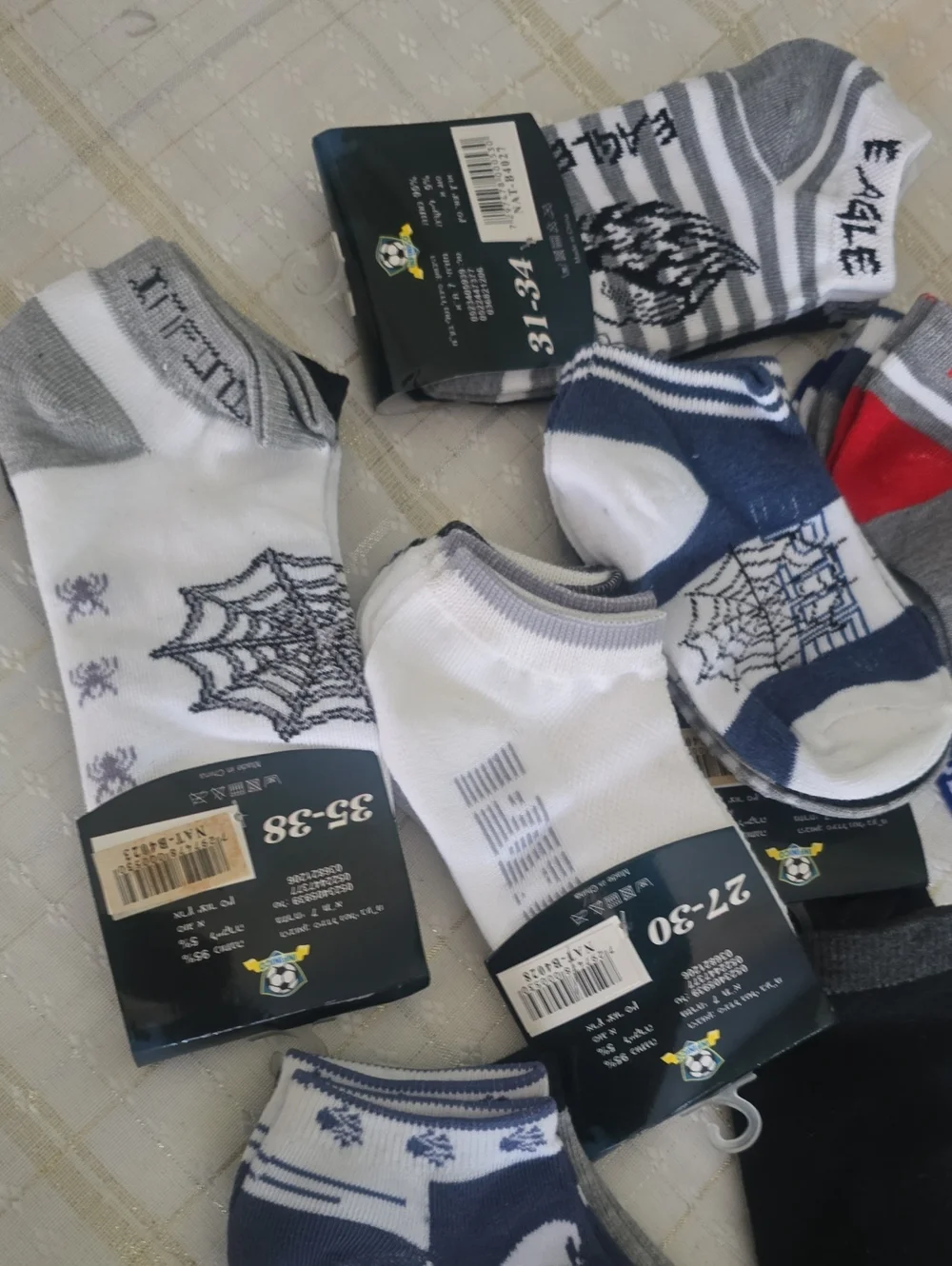 Kids Boys Assorted Athletic Socks - Multipack, 26 Pairs New